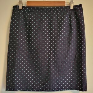 GAP Navy and Green Polka dot Pencil Skirt, 10